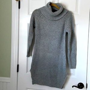 Gray sweater dress